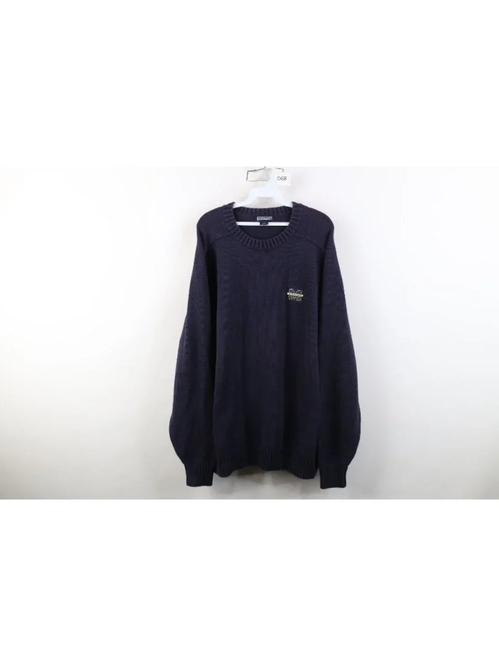 Vtg 90s Lands End Mens 2XL Sun Faded University of Michigan Knit Sweater Japan